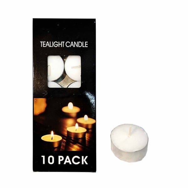 Vela Tealight Blancas pack de 10 unidades (3 horas)