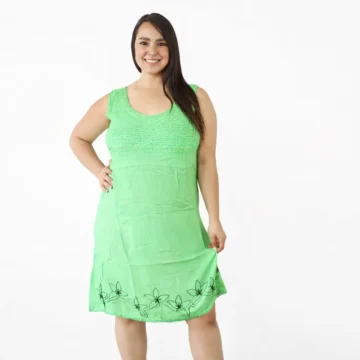 Vestido hindú sin mangas verde