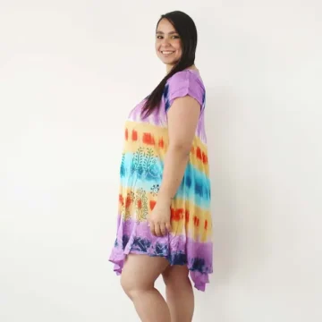Vestido hindu manga corta Lila Celeste verano