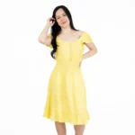 Vestido amarillo hindu manga corta