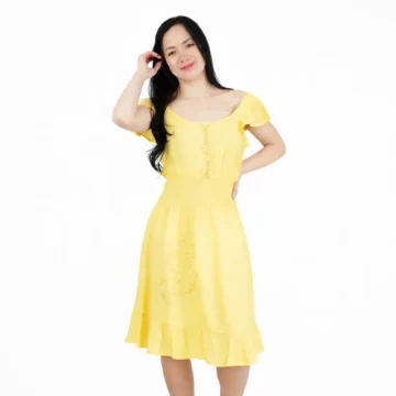 Vestido amarillo hindu manga corta