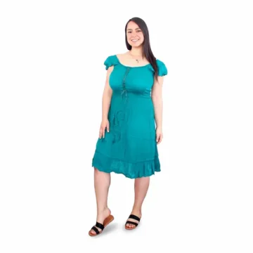Vestido hindu manga corta verde