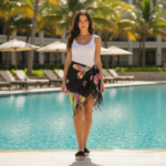 Pareo con tonos negro 160 x 105cm