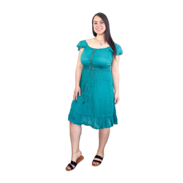 Vestido hindu manga corta verde