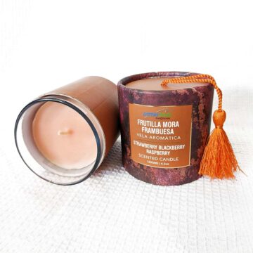 Vela Aromática Frutilla Mora Frambuesa 120 gramos (Con borla)