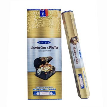 Incienso de Lluvia de Oro y Plata. Hexagonal Premium (Varita Blanca)