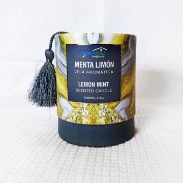 Vela Aromática Menta Limón 120 gramos (Con borla)