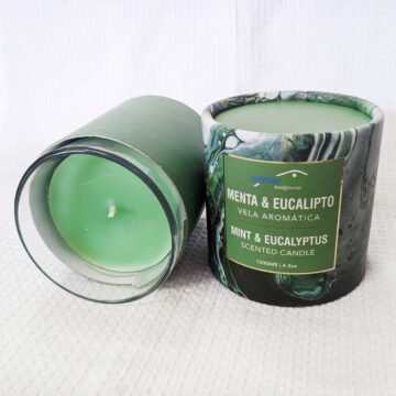 Vela Aromática Menta & Eucalipto 120 gramos (Sin borla)