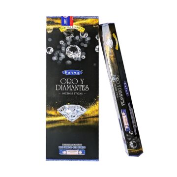 Incienso de Oro y Diamante Hexagonal Premium (Varita Blanca)