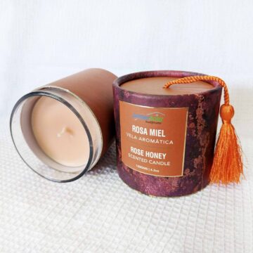 Vela Aromática Rosa Miel 120 gramos (Con borla)