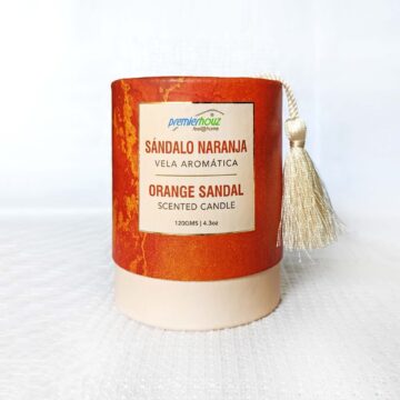 Vela Aromática Sándalo Naranja 120 gramos (Con borla)