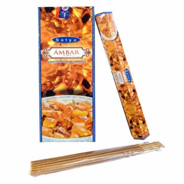 Incienso de Ámbar. Hexagonal Premium (Varita Blanca)