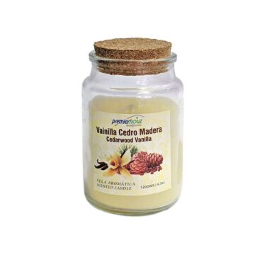 Vela Aromática Vainilla Cedro Madera 120 gramos