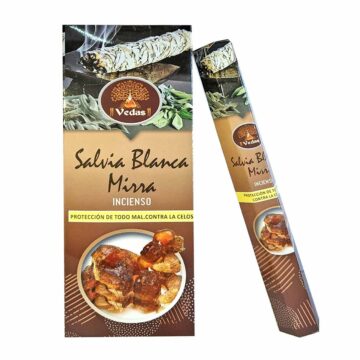Incienso Salvia blanca  Mirra Hex VEDAS