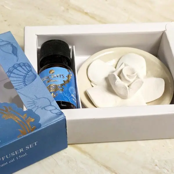 Set Difusor de Flor + Aceite 15ml Ocean Breeze