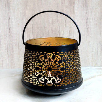 Porta velas calderito de flor 8cm