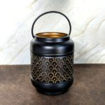 Porta velas negro caldero 10cm