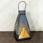 Porta velas negro Buda 20cm