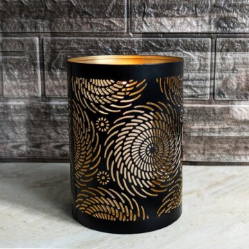Porta velas negro metal Espiral