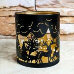 Porta velas negro metal de ciervo 10cm