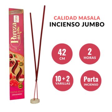 Incienso Jumbo Frutas Rojas SAGA + Porta incienso