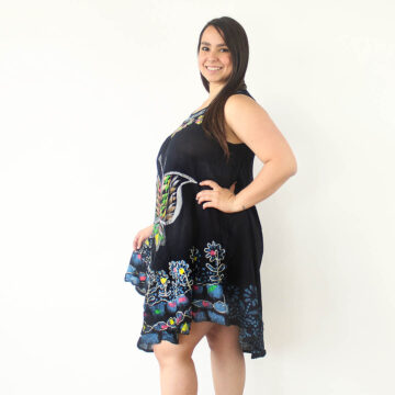 Vestido negro celeste mariposa