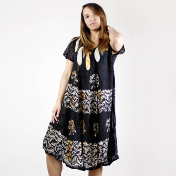 Vestido verano negro con amarillo