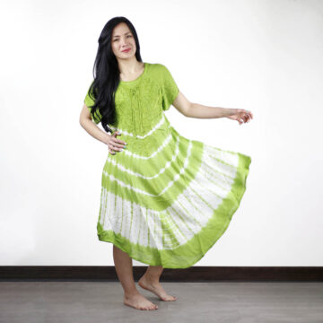 Vestido verano sin mangas hindu color verde