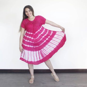 Vestido verano sin mangas hindu color fucsia