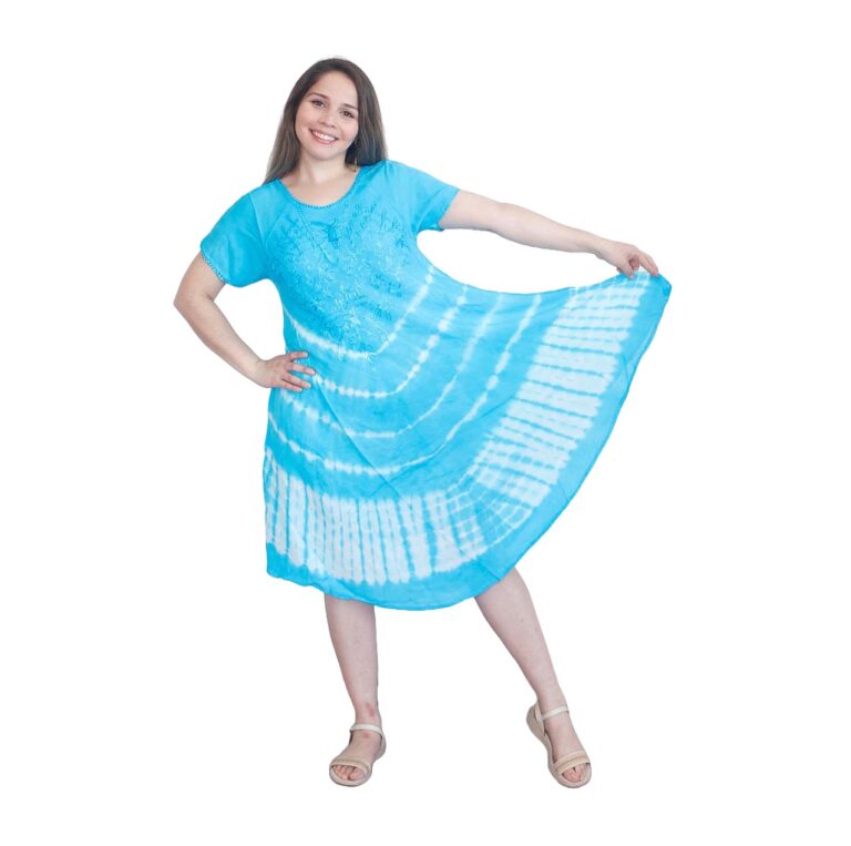 Vestido verano sin mangas hindu color celeste