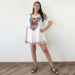 Polera mujer o blusón blanco floral Pack de 6 surtido