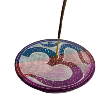 Porta incienso circular piedra esteatita árbol