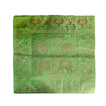 Funda de Cojín Hindú Verde Elefantes 40x40