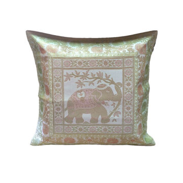 Funda de Cojín Hindú Dorada Elefantes 40x40
