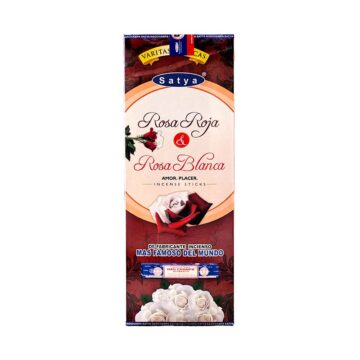 Incienso Dúo Rosa Roja y Blanca Satya (Varita Blanca)