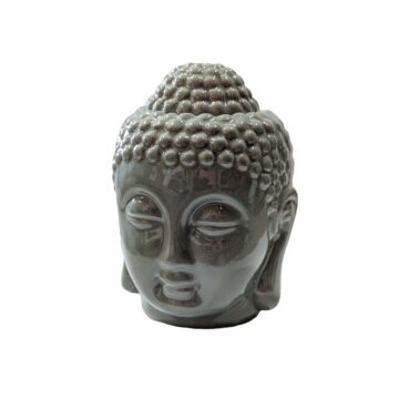 Difusor de aromas de cerámica Cabeza de Buda color gris