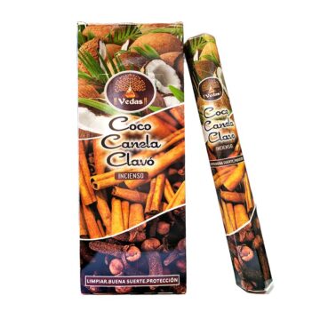 Incienso Coco Canela Clavo Hexagonal VEDAS