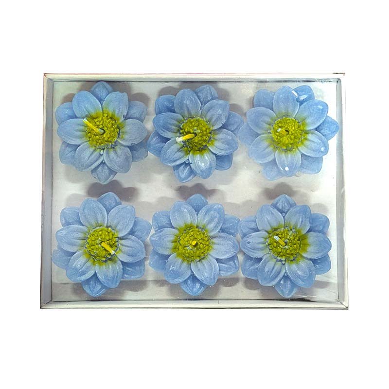 Velas Decorativas de Flor Celeste