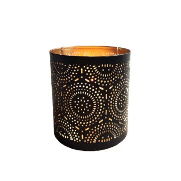 Porta Vela Mandala 2 Chico Metal Negro