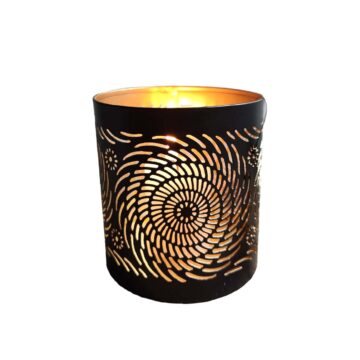 Porta Vela Espiral Chico Metal Negro