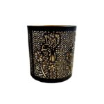 Porta Vela Ave y Flor chico Metal Negro