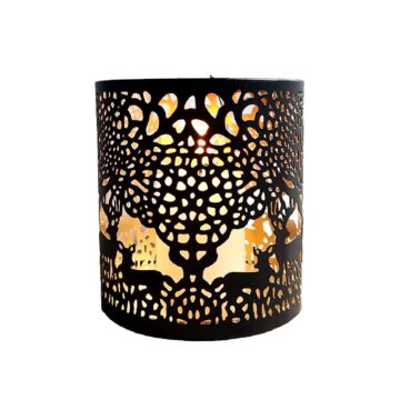 Porta Vela Ciervo Chico Metal Negro