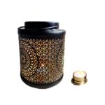 Porta Vela Mandala Metal Negro