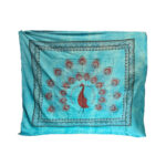 Cubrecama o mural Pavo Real celeste