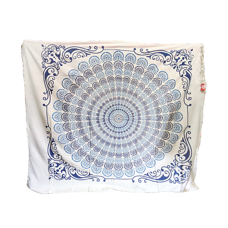 Cubrecama o mural mandala azul