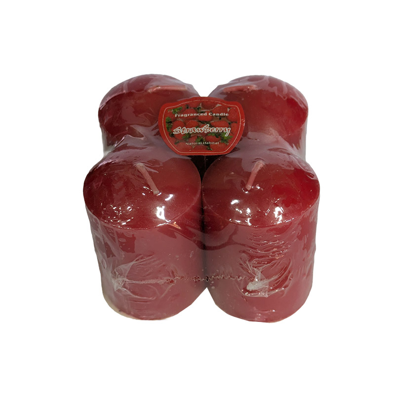 Velas Cirios Chicos 6cm Frutilla pack de 4