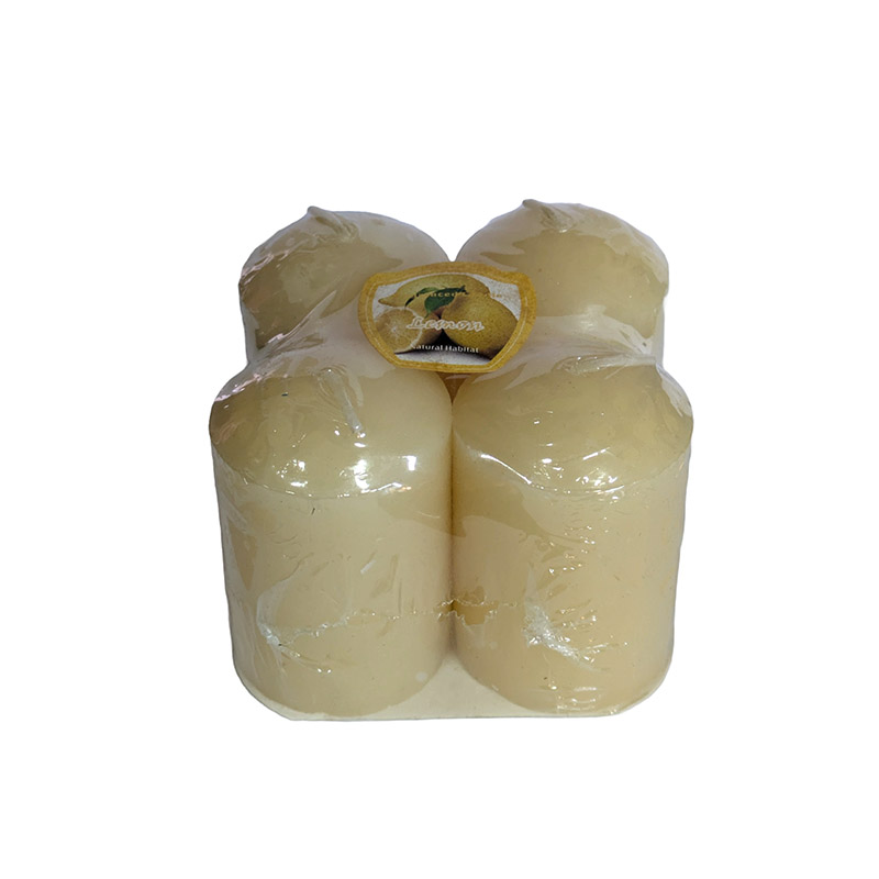 Velas Cirios Chicos 6cm Limón pack de 4
