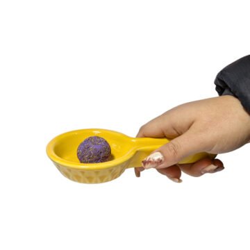 Sahumador y porta incienso de cerámica Amarillo 8cm