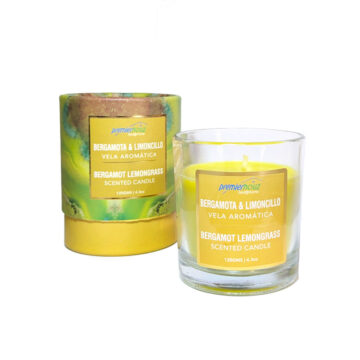 Vela Aromática Bergamota y Limoncillo 120 gramos (Sin borla)