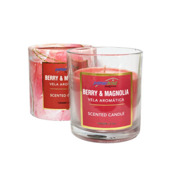 Vela Aromática Berry Magnolia 120 gramos (Sin borla)